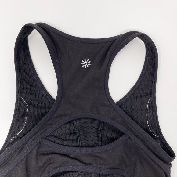Athleta Double Dare Racerback Sports Bra Black 2XS XXSmall Keyhole Scoop Neck - Picture 5 of 9